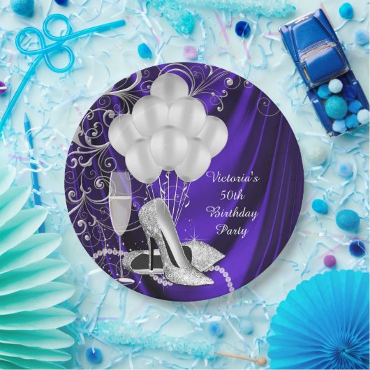 Frauen Lila Teller von Silberschuh-Party (Party)