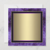 Frauen Lila und Gold Masquerade Party Einladung (Rückseite)