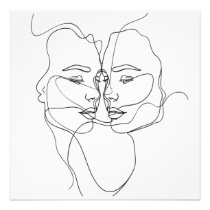 Frauen-Linie-Kunst Fotodruck