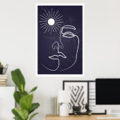 Frauen Linie Moderne Kunst des Mittelalters Poster (Heimbüro)