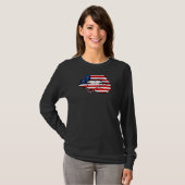 Frauen Lip Biting 4. Juli Coole Patriotische Ameri T-Shirt (Vorne ganz)
