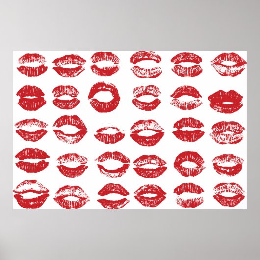 Frauen Lippen Set. Handgezogene Aquarelllips-Isola Poster (Vorne)