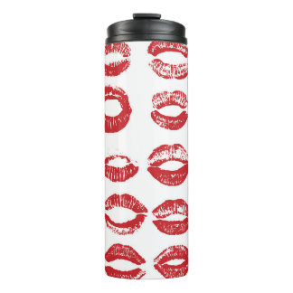 Frauen Lippen Set. Handgezogene Aquarelllips-Isola Thermosbecher