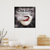 Frauen Lippen Wolken Vape Grunge Premium Poster (Küche)