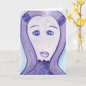 Frauen Long Hair Portrait Zeichnend spirituelle Ku Karte (Gelbe Blume)