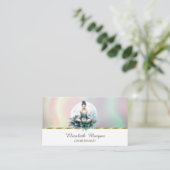 Frauen Lotus farbenfroh Visitenkarte (Stehend Vorderseite)