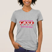 Frauen "LOVE" Katze Herz Heather Grau Tee - Cute (Vorderseite)