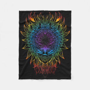 Frauen Löwin Mandala Art Zen Yoga Meditation Boho Fleecedecke