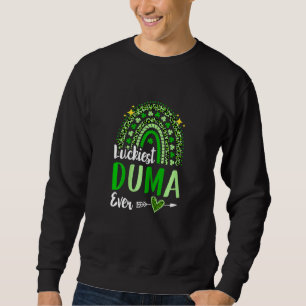 Frauen Luckiest Duma Ever Rainbow Green Leopard St Sweatshirt