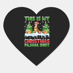 Frauen lustig Das ist mein Weihnachts-Pajama-Otter Herz-Aufkleber