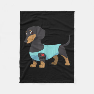 Frauen Lustiger Hund Dachshund Liebe Mutter Tattoo Fleecedecke