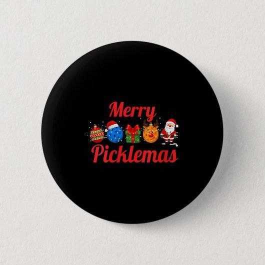 Frauen lustiger Picklemas, lustiger Pickle Ball We Button (Vorderseite)