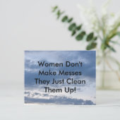 Frauen machen keine Nachrichten Postkarte (Stehend Vorderseite)