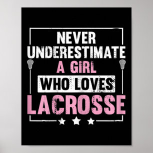 Frauen Mädchen, das gerne Lacrosse-Stick Lax spiel Poster