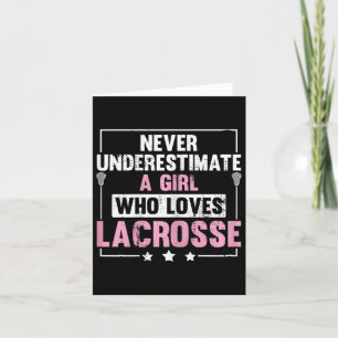 Frauen Mädchen, die Lieben haben, Lacrosse Stick L Karte