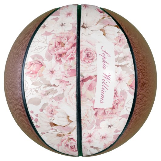 Frauen Mädchen Geschenk Prestige Rosa Hübsche Blüt Basketball (Vertikal)