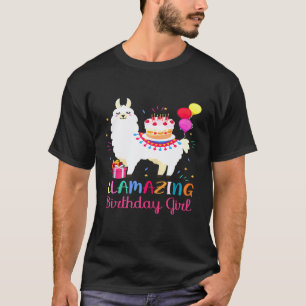 Frauen Mädchen Lama Geburtstag LLamazing Party Alp T-Shirt