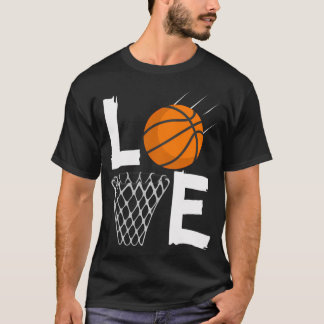 Frauen Mädchen Liebe Basketball Ball für Mädchen T-Shirt