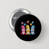 Frauen Mädchen Niedlich Gnome Oster Gnome Eier Hap Button (Vorne & Hinten)