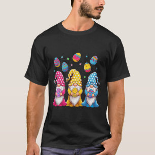 Frauen Mädchen Niedlich Gnome Oster Gnome Eier Hap T-Shirt