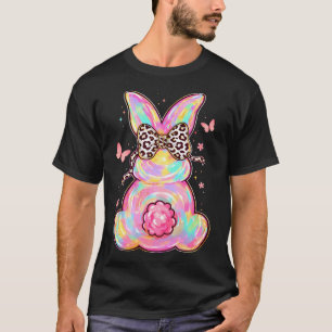 Frauen Mädchen Ostern Süßer Hase Leopard Ostern T-Shirt