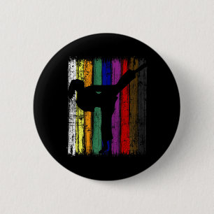 Frauen Mädchen Silhouette Karate Gürtel Farben Button