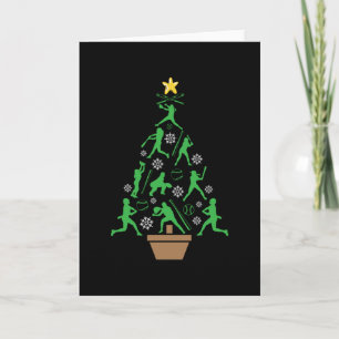 Frauen Mädchen Softball Weihnachtsbaum Karte