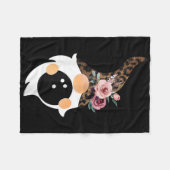 Frauen Mädchen Süße Bowling- und Gnom mit Leopard Fleecedecke (Vorderseite (Horizontal))