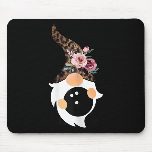 Frauen Mädchen Süße Bowling- und Gnom mit Leopard Mousepad (Vorne)