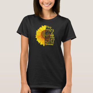 Frauen Mai Mädchen 1973 Sonnenblume 48. Geburtstag T-Shirt