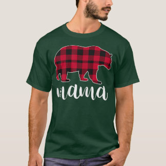 Frauen Mama Bear Pajama Red Buffalo Kariert T-Shirt