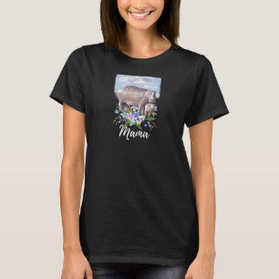 Frauen Mama Hippo Junge Mutter Niedlich Mami für M T-Shirt