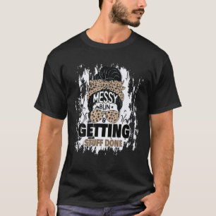 Frauen Mama Leben gebleicht Mama Leopard Leopard M T-Shirt