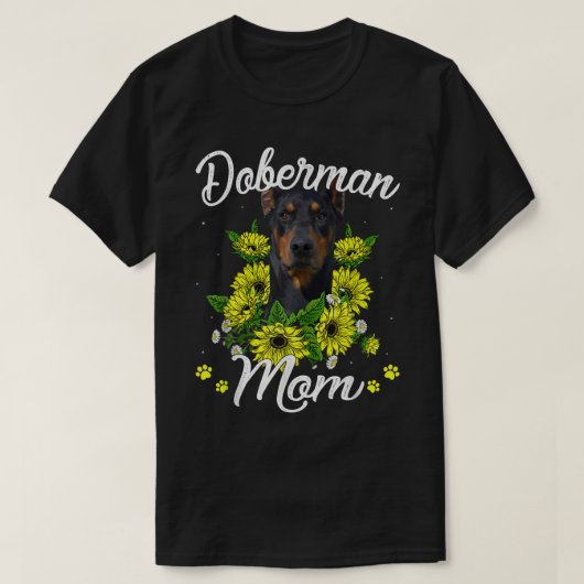 Frauen Mama Muttertag Geschenk Sonnenblume Doberma T-Shirt (Design vorne)