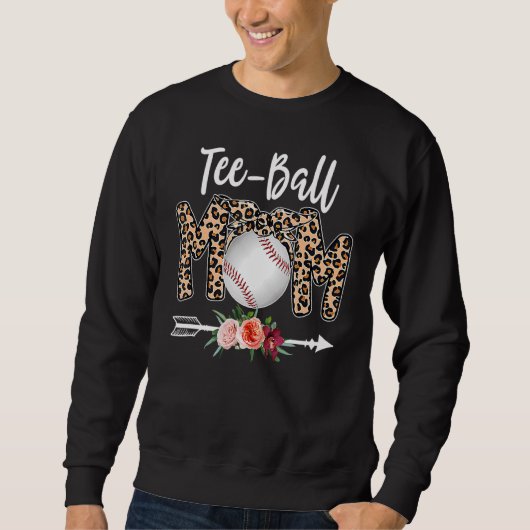 Frauen Mama Muttertag Teeball Mama Leopard Sweatshirt (Vorderseite)