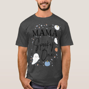 Frauen Mama von der Spooky One Birthday Blue T-Shirt
