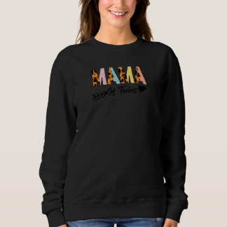 Frauen Mama von Twins Leopard Mama Groovy Schwange Sweatshirt