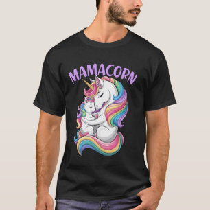 Frauen Mamacorn Mutter Baby Mädchen Tochter Einhor T-Shirt