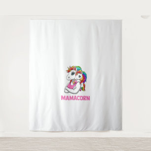 Frauen Mamacorn - Mutter Tochter Unicorns tanzt an Wandteppich