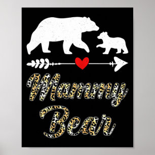 Frauen-Mammy-Bär-Leopard-Spaß-Muttertag-Bär-Cu Poster