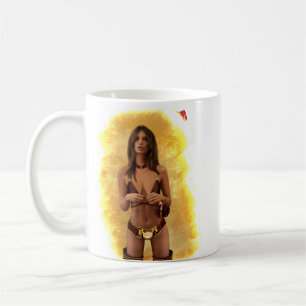Frauen Männer Emily Ratajkowski in Ferrero Rocher  Kaffeetasse