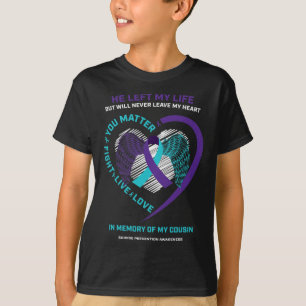 Frauen Männer Im Gedenken an Cousin Suizidpräventi T-Shirt