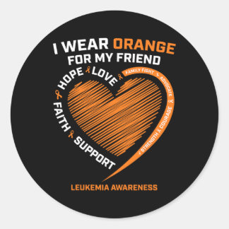Frauen Männer Orange für meine Freundin Leukämie A Runder Aufkleber