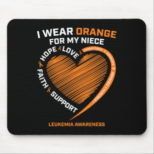 Frauen Männer Orange für meine Nichte Leukämie Awa Mousepad