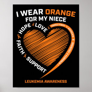 Frauen Männer Orange für meine Nichte Leukämie Awa Poster