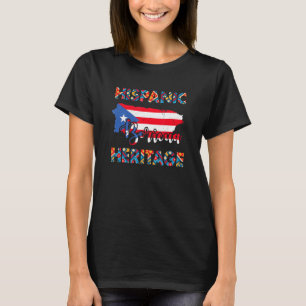 Frauen Männer Puerto Rico Flagge Hispanic Heritage T-Shirt