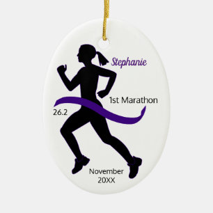 Frauen Marathon Runner Ornament Lila