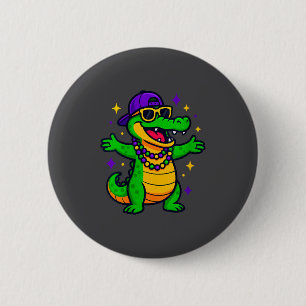 Frauen Mardi Gras Alligator New Orleans Parties C Button