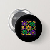 Frauen Mardipause Menopause Mardi Gras Perlen Button (Vorne & Hinten)