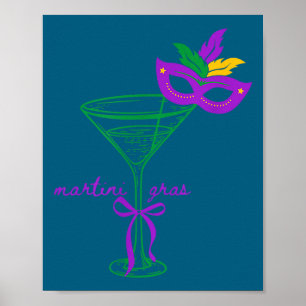 Frauen Martini Gras Baby Mardi Gras Poster